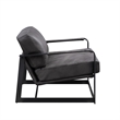 ACME Locnos Accent Chair in Gray Top Grain Leather & Black