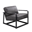 ACME Locnos Accent Chair in Gray Top Grain Leather & Black
