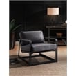 ACME Locnos Accent Chair in Gray Top Grain Leather & Black