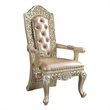 ACME Vatican Arm Chair (Set-2) in Synthetic Leather & Champagne Silver