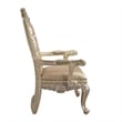 ACME Vatican Arm Chair (Set-2) in Synthetic Leather & Champagne Silver