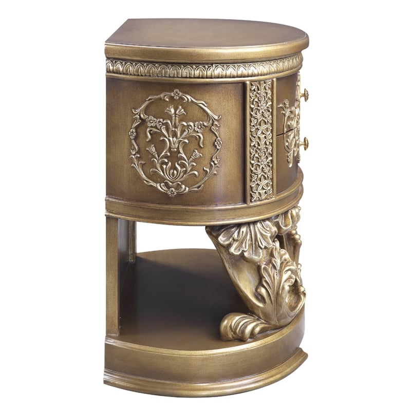 ACME Constantine Nightstand in Brown & Gold