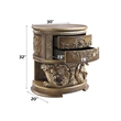 ACME Constantine Nightstand in Brown & Gold