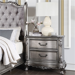 ACME Ariadne Nightstand in Antique Platinum