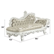 ACME Vanaheim Bench in Beige Synthetic Leather & Antique White