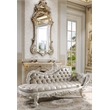 ACME Vanaheim Bench in Beige Synthetic Leather & Antique White