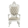 ACME Vanaheim Arm Chair (Set-2) in Beige Synthetic Leather & Antique White