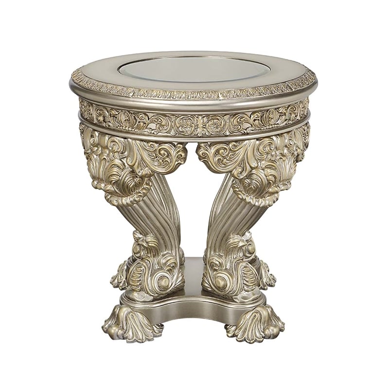 ACME Danae End Table in Champagne & Gold