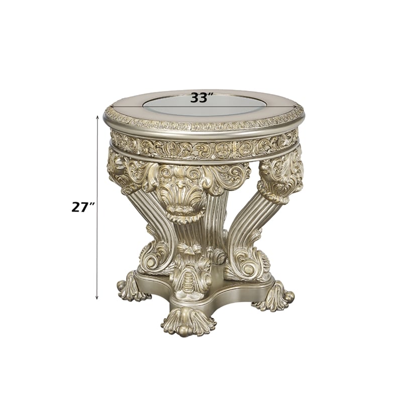 ACME Danae End Table in Champagne & Gold