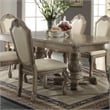 ACME Chateau de Ville Side Chair (Set-2) in Synthetic Leather & Antique White