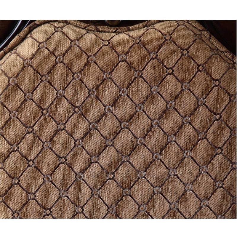 ACME Chateau De Ville Arm Chair (Set-2) in Fabric & Espresso