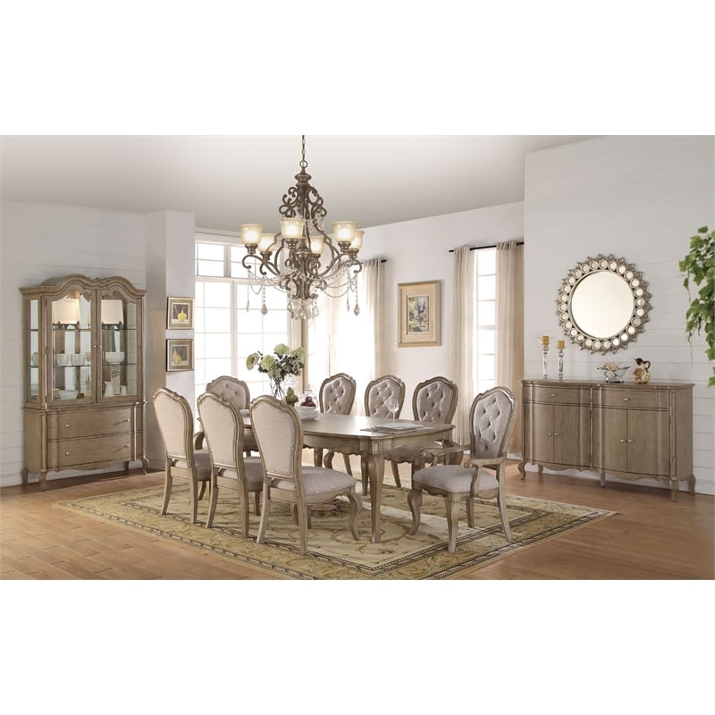 ACME Chelmsford Dining Table in Antique Taupe
