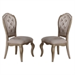 ACME Chelmsford Side Chair (Set-2) in Beige Fabric & Antique Taupe