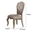 ACME Chelmsford Side Chair (Set-2) in Beige Fabric & Antique Taupe