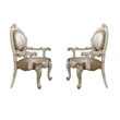 ACME Versailles  Arm Chair (Set-2) in Synthetic Leather & Bone White