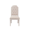 ACME Wynsor Side Chair (Set-2) in Fabric & Antique Champagne