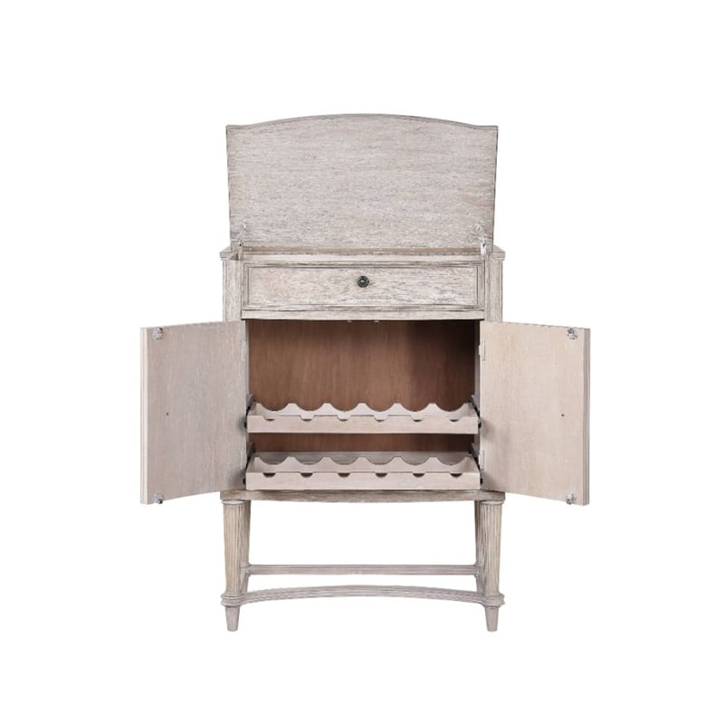 ACME Wynsor Wine Cabinet in Antique Champagne