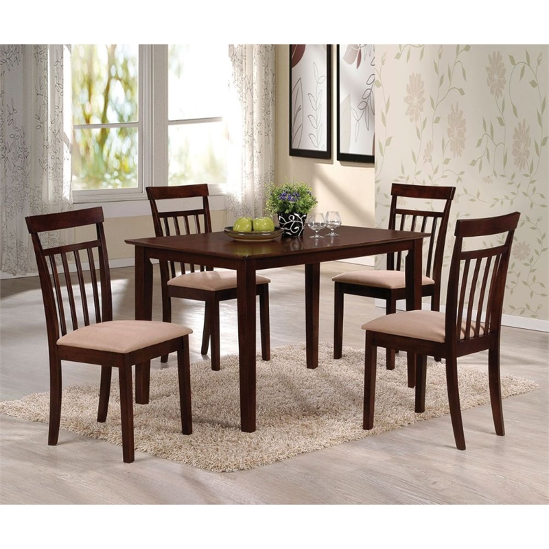 ACME Samuel 5Pc Dining Set in Espresso & Microfiber