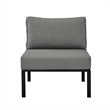 ACME Rajni Patio-Armless Chair in Gray Fabric & Black