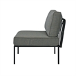 ACME Rajni Patio-Armless Chair in Gray Fabric & Black