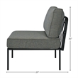 ACME Rajni Patio-Armless Chair in Gray Fabric & Black