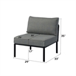 ACME Rajni Patio-Armless Chair in Gray Fabric & Black