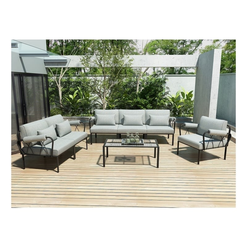 ACME Rajni Patio-Pillow (10Pcs) in Gray Fabric & Black