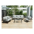 ACME Rajni Patio-Pillow (10Pcs) in Gray Fabric & Black