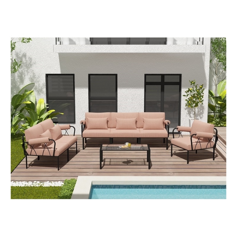 ACME Rajni Patio-Pillow (10Pcs) in Pink Fabric & Black