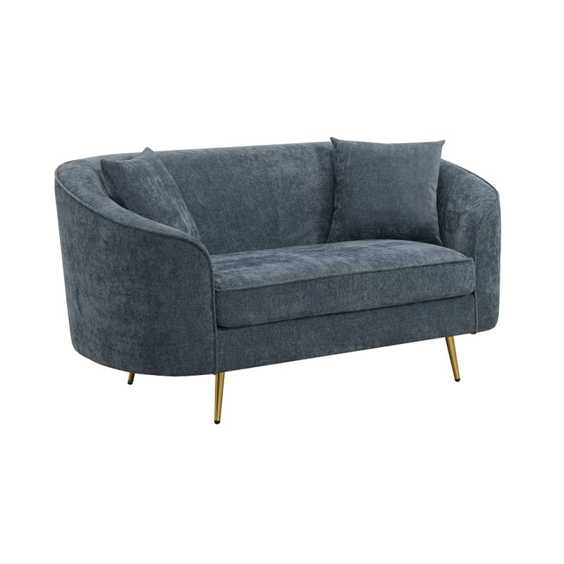 ACME Nakendra Loveseat w/2 Pillows in Cobalt Blue Chenille