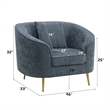 ACME Nakendra Chair w/1 Pillow in Cobalt Blue Chenille