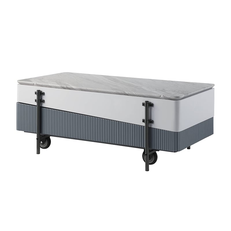 ACME Wilkins Coffee Table w/Lift Top in White & Gray High Gloss