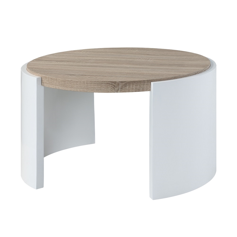 ACME Zoma Coffee Table in White High Gloss & Oak