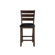 ACME Urbana Counter Height Chair (Set-2) in Black Synthetic Leather & Espresso