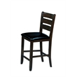 ACME Urbana Counter Height Chair (Set-2) in Black Synthetic Leather & Espresso