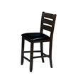 ACME Urbana Counter Height Chair (Set-2) in Black Synthetic Leather & Espresso