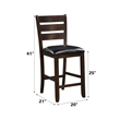 ACME Urbana Counter Height Chair (Set-2) in Black Synthetic Leather & Espresso