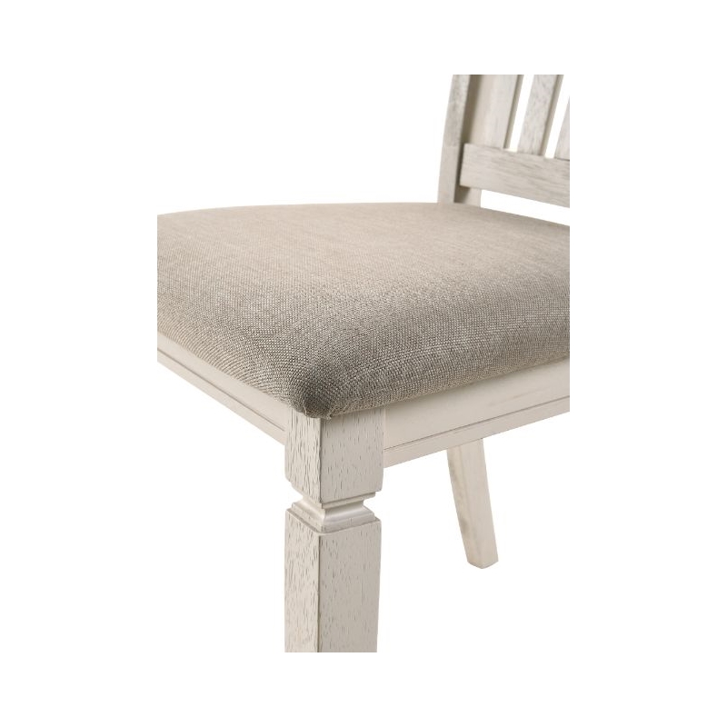 ACME Fedele Side Chair (Set-2) in Tan Fabric & Cream