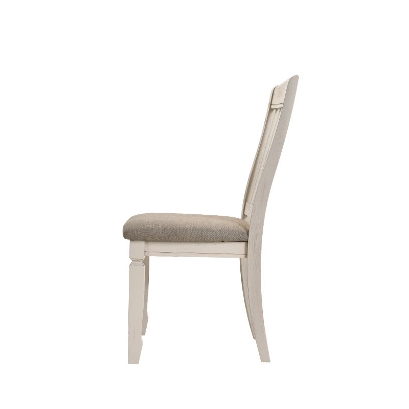 ACME Fedele Side Chair (Set-2) in Tan Fabric & Cream