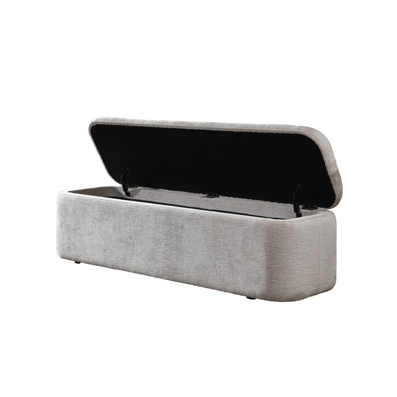 ACME Orane Bench with Storage in Gray Linen
