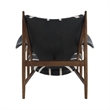ACME Brancaster Accent Chair in Antique Slate Top Grain Leather & Old Oak
