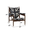 ACME Brancaster Accent Chair in Antique Slate Top Grain Leather & Old Oak