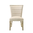 ACME Olinda Chenille Upholstered Dining Side Chair in Linen Beige (Set of 2)
