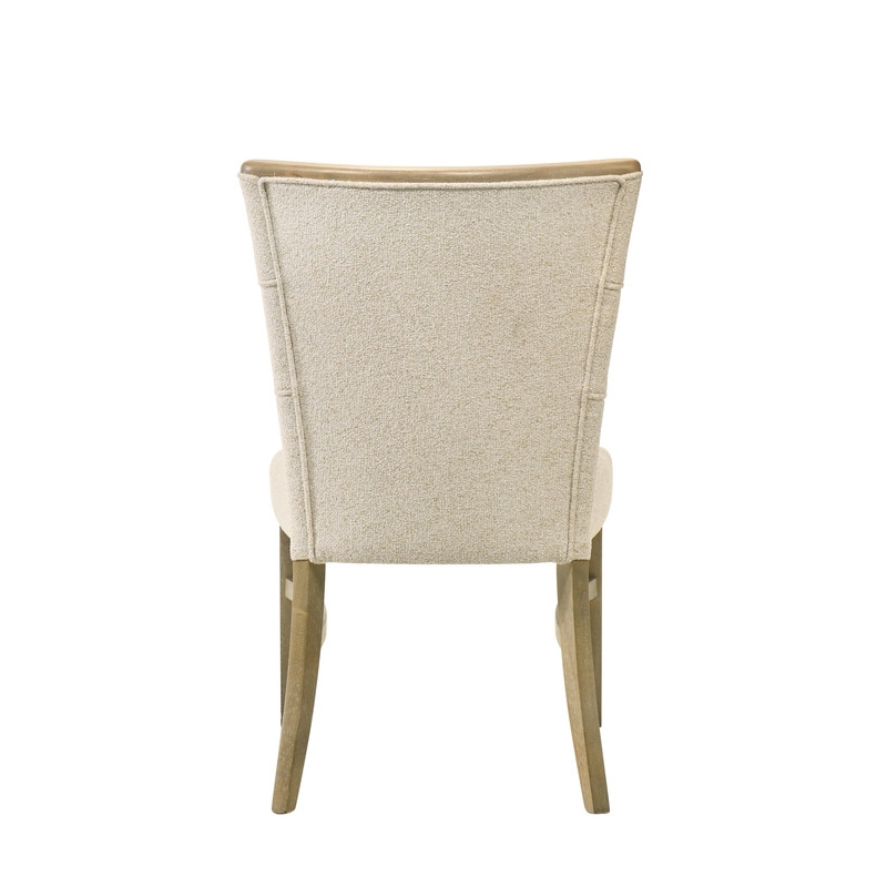 ACME Olinda Chenille Upholstered Dining Side Chair in Linen Beige (Set of 2)