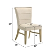 ACME Olinda Chenille Upholstered Dining Side Chair in Linen Beige (Set of 2)