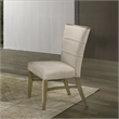 ACME Olinda Chenille Upholstered Dining Side Chair in Linen Beige (Set of 2)