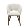 ACME Eada Fabric Upholstered Dining Arm Chair in Beige Chenille (Set of 2)
