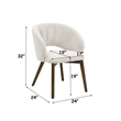 ACME Eada Fabric Upholstered Dining Arm Chair in Beige Chenille (Set of 2)