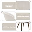 ACME Eada Fabric Upholstered Dining Arm Chair in Beige Chenille (Set of 2)