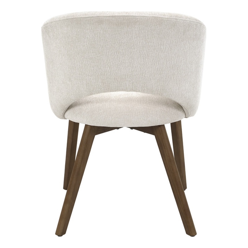 ACME Eada Fabric Upholstered Dining Arm Chair in Beige Chenille (Set of 2)